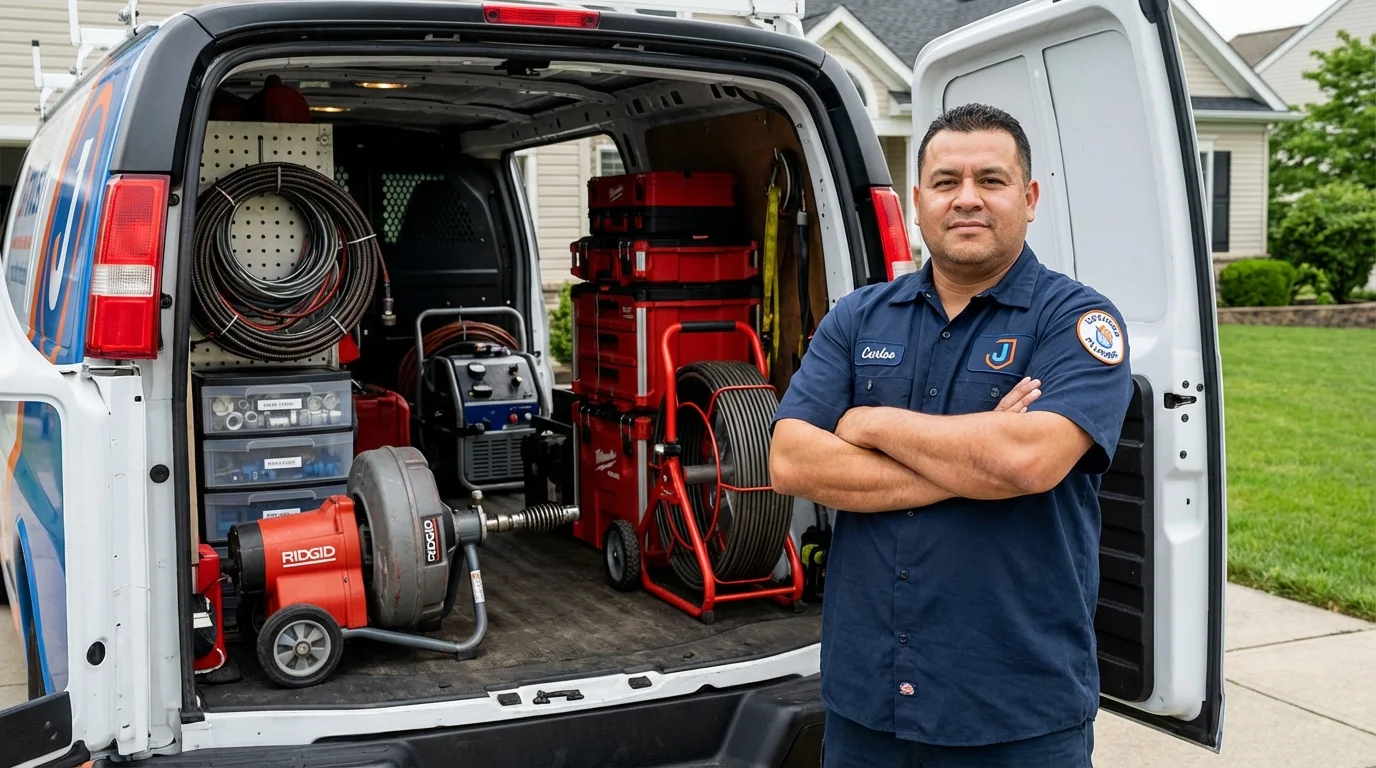 Professional drain cleaning equipment and Johns Plumbing LLC plumber in Omak