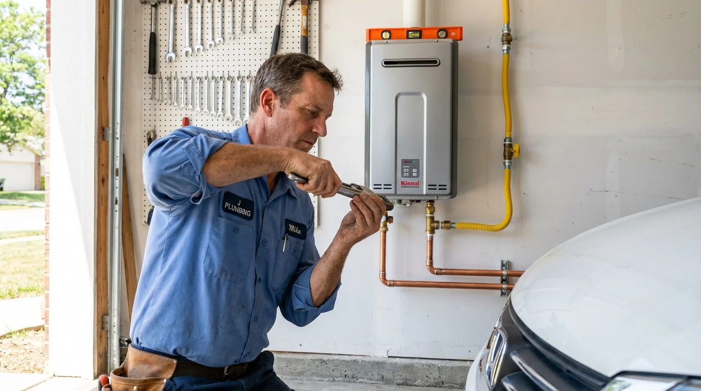 Tankless water heater installation by a Johns Plumbing LLC plumber in Omak